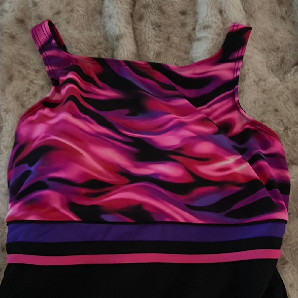 Reebok Pink and Black Swimsuit